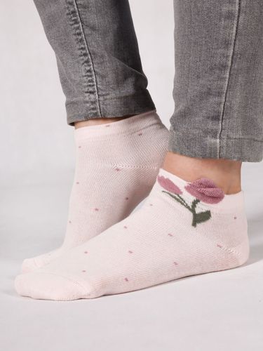 Skarpety dziewczęce bawełniane z elementem 3D kwiatki 3PAK 27-30 YOCLUB na Arena.pl