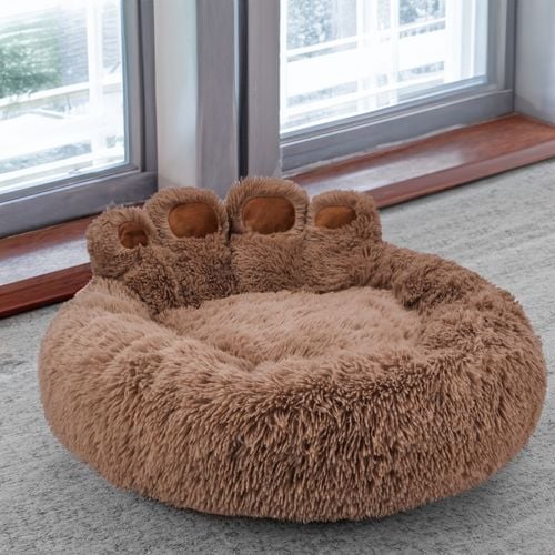 pluszowe okrągłe legowisko kojec dla psa kota poduszka posłanie 60x60 łapka na Arena.pl