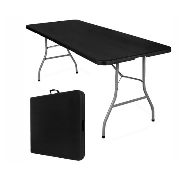 Zestaw składanych mebli Cateringowych ogrodowych czarny Stół + 6 krzeseł zdjęcie 6