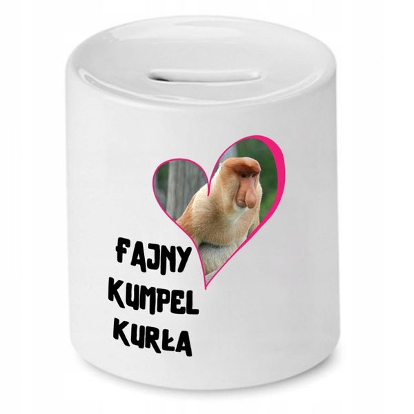Skarbonka Dla Przyjaciela Fajny Kumpel Kurła Z Nadrukiem Ze Zdjęciem zdjęcie 1