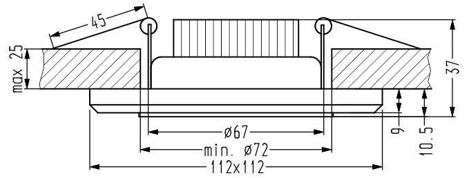 SSP-22 CH/TR+WH 8W LED 230V ring LED biały opr. strop. stała kwadratowa szk zdjęcie 2