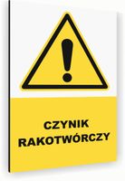 Tabliczka znak informacyjny 20x15 Biała CZYNNIK RAKOTWÓRCZY Aluminiowa