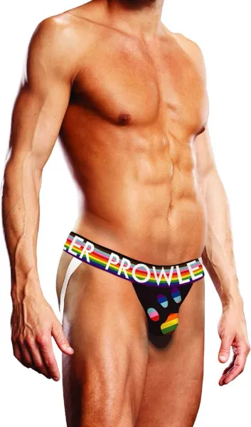 prowler jockstrap progress pride czarny z paskami xs zdjęcie 1