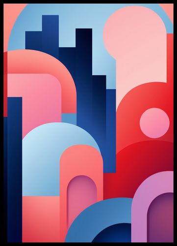 Plakat 50x70cm Miasto Kolorów na Arena.pl