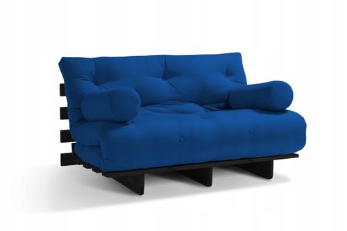 Sofa Futon Black 140x200 cm z funkcją spania MO08 + komplet poduszek na Arena.pl