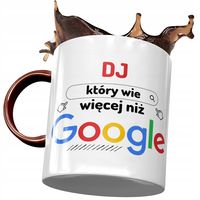 Kubek Bordowy Dla Dja Wie Więcej Niż Google Z Nadrukiem Ze Zdjęciem