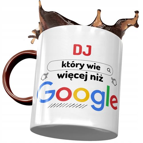 Kubek Bordowy Dla Dja Wie Więcej Niż Google Z Nadrukiem Ze Zdjęciem na Arena.pl