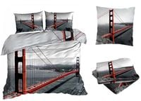 Pościel satyna bawełniana 160x200 MOST GOLDEN GATE z prześcieradłem 3D
