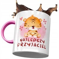 Kubek Różowy Z Tygryskiem Słodki Na Prezent Z Nadrukiem Ze Zdjęciem