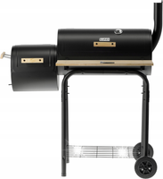 OGRODOWY GRILL WĘGLOWY STALOWY Z WĘDZARNIĄ RUSZT 60X30CM NA KÓŁKACH LUND