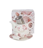 filiżanka z dzbankiem z zaparzaczem ze stali nierdzewnej SECESJA