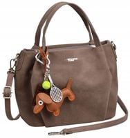 Flora&Co torebka kuferek zamsz BRĄZ elegancka CASUAL