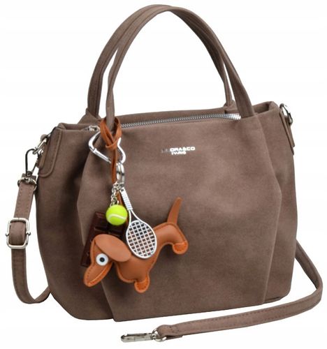 Flora&Co torebka kuferek zamsz BRĄZ elegancka CASUAL na Arena.pl