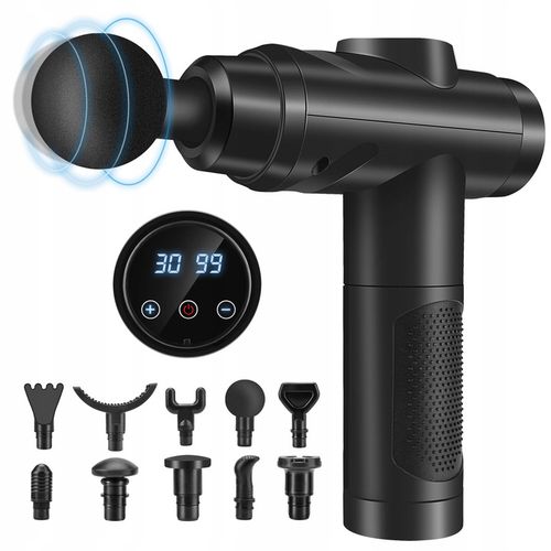 MASAŻER PISTOLET DO MASAŻU ANTYCELULITOWEGO ORAZ MIĘŚNI ZEROLIA 10 NASADEK na Arena.pl