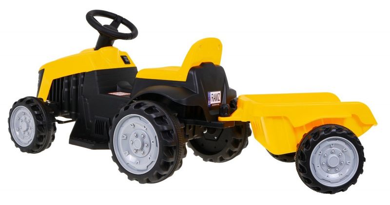 Traktor Z Przyczepą Żółty zdjęcie 3
