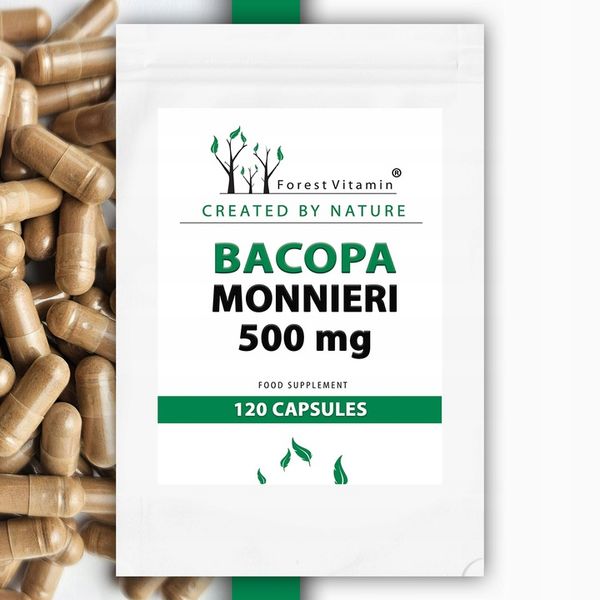 BACOPA MONNIERI BRAHMI 500mg PAMIĘĆ BAKOPA 120 k zdjęcie 1