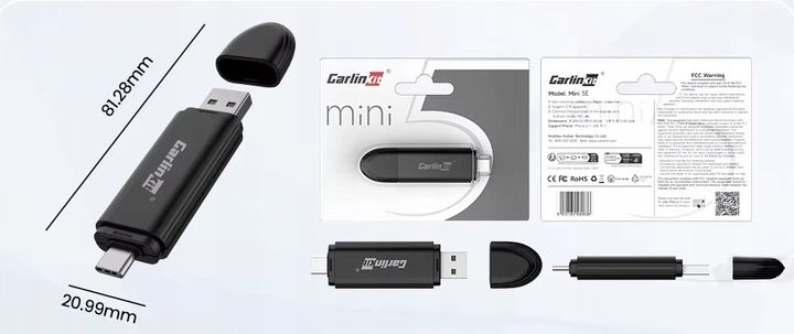 Bezprzewodowy Adapter CarlinKit Mini SE CarPlay Bluetooth USB do samochodu zdjęcie 7