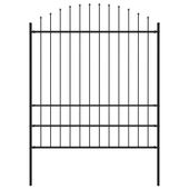 Panel ogrodzeniowy z grotami, stal, (1,75-2) x 1,7 m, czarny