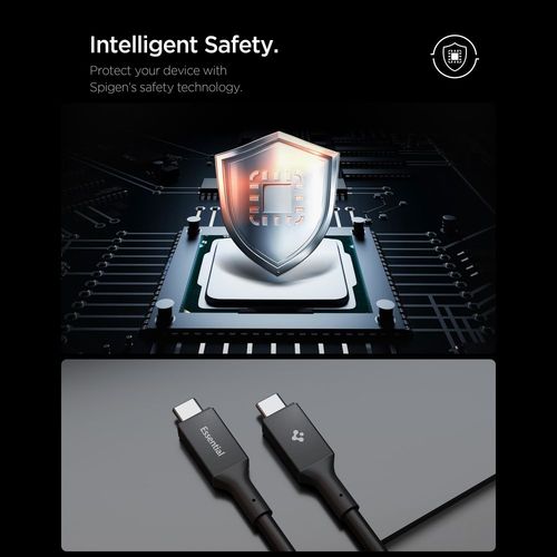 spigen eb10020cc essential type-c cable 100w 200cm black na Arena.pl