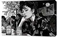 Obraz 90x60cm Czarne Kimono