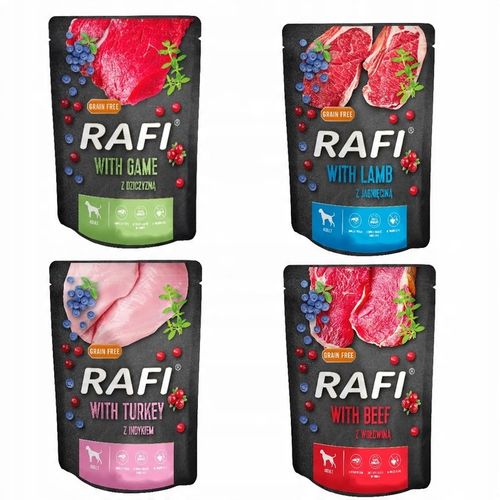 Karma mokra dla psa Dolina Noteci RAFI PREMIUM saszetki mix smaków 40x300g na Arena.pl