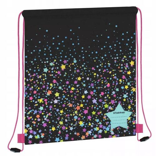 WOREK SZKOLNY PLECAK NA BUTY OBUWIE WF CZARNY W GWIAZDKI GWIAZDY GALAXY na Arena.pl