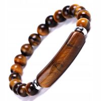 BRANSOLETKA MĘSKA KORALIKI KAMIEŃ NATURALNY TYGRYSIE OKO
