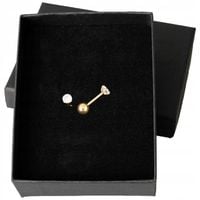 Złote kolczyki okrągłe z cyrkoniami kulki pozłacane 585 stal chirurgiczna