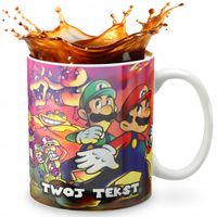 KUBEK 330ml GRAFIKA PREZENT ŚWIĘTA WZÓR - GRA SUPER MARIO + IMIĘ