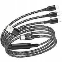 MOCNY KABEL PRZEWÓD OPLOT NYLON 3w1 Webski PRO Series microUSB TYP-C iPhone