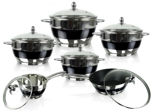 Garnki 12 ele EDEL HOFF Elegance Black [EH-9079-BK] na Arena.pl
