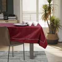 Obrus Plamoodporny GAIA Mankiet + Lamówka 120x260 bordowy AmeliaHome