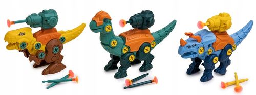 DINOZAURY DO SKRĘCANIA ROZKRĘCANIA Zestaw 3 FIGURKI z wyrzutniami STRZAŁKI na Arena.pl