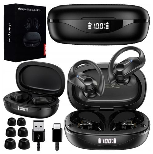 Słuchawki Bezprzewodowe LENOVO LP75 Bluetooth DOUSZNE Powerbank Wodoodporne na Arena.pl