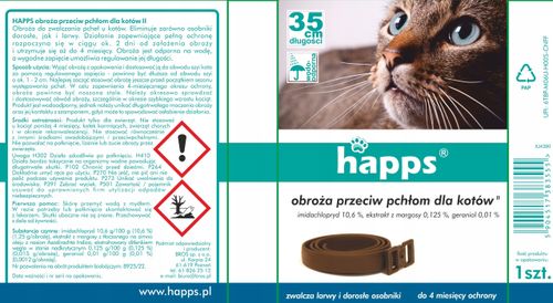 HAPPS - obroża przeciw pchłom dla kotów na Arena.pl