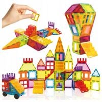 KLOCKI MAGNETYCZNE KONSTRUKCYJNE EDUKACYJNE KAFELKI UKŁADANKA ZESTAW 85 el.