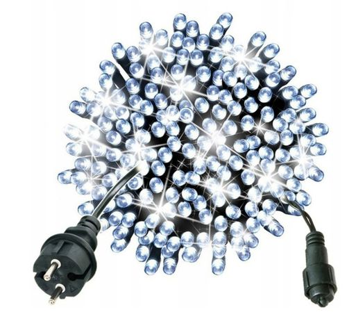 LAMPKI CHOINKOWE 1000 LED BIAŁE ZIMNE + FLASH ZEWNĘTRZNE IP44 na Arena.pl