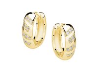 Eleganckie pozłacane srebrne kolczyki kółka z cyrkoniami srebro 925 Z0971EG