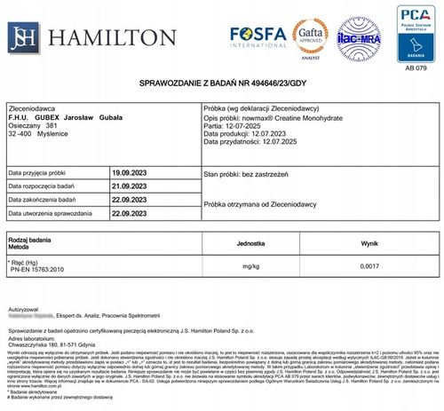nowmax CREATINE MONOHYDRATE 500 g KREATYNA SIŁA na Arena.pl