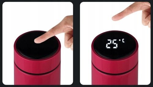 kubek termiczny termos smart led 500ml bordowy na Arena.pl