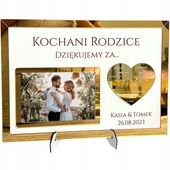 Podziękowanie dla Rodziców Dziadków Chrzestnych obraz ZŁOTY + ramka na foto