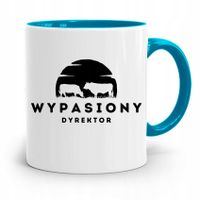 Dla Dyrektora Kubek Błękitny Wypasiony Dyrektor Z Nadrukiem Ze Zdjęciem