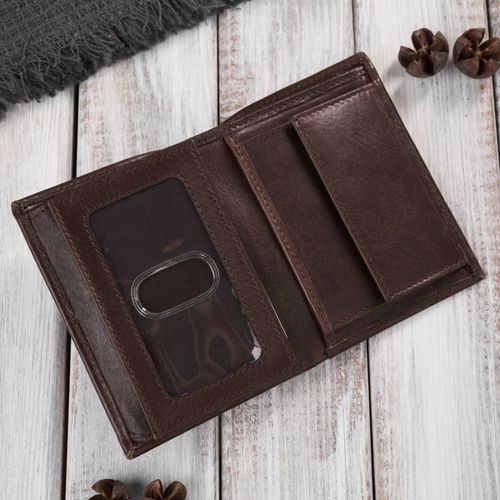 portfel męski skórzany brązowy klasyczny elegancki na Arena.pl