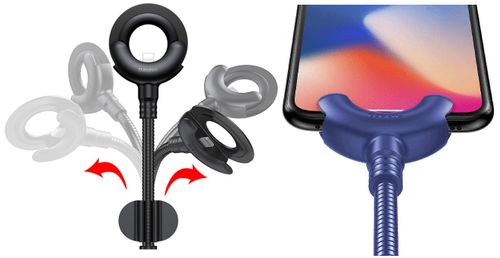 Uchwyt samochodowy kabel 2w1 Iphone Baseus O-type niebieski na Arena.pl