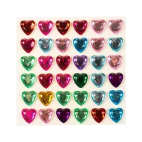 Kryształowe Serduszka Samoprzylepne 36Szt