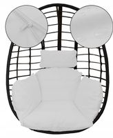 Poduszka na huśtawkę ogrodową fotel wiszący kokon WODOODPORNA ZAGŁÓWEK biel