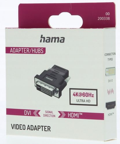 Adapter HAMA DVI wtyk - HDMI gniazdo 4K na Arena.pl