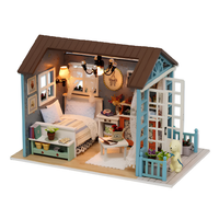 Miniaturowy domek dla lalek CuteBee z podświetleniem 21×12,5×15,5 cm DIY