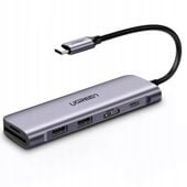 ADAPTER 6W1 UGREEN HUB USB-C DO USB, HDMI, SD 100W