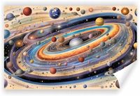Fototapeta PREMIUM STRUKTURA ZMYWALANA NA WYMIAR galaktyka planety tapeta